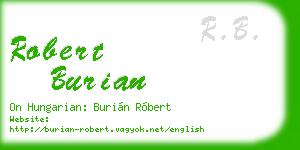 robert burian business card